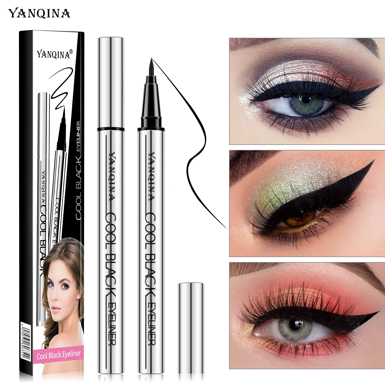 Delineador de Ojos de Secado Rápido, Maquillaje de Larga Duración, Delineador de Ojos Mate Suave, Resistente al Agua, Anti-Manchas, Lápiz Delineador Líquido, Cosméticos para Ojos