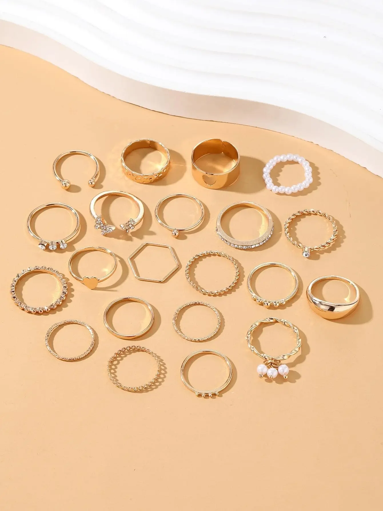 23 Pcs Vintage Heart Butterfly Rings Set For Women Fashion Silver Color Geometric Hollow Finger Ring Wedding Party Jewelry image 4