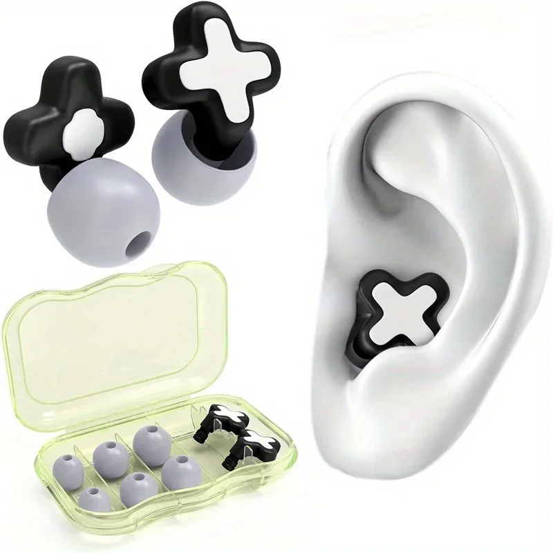 Noise Cancelling Earplugs, Reusable Flexible Silicone Earplugs for Sleep, Concerts, Motorcycles, Aircraft and Noise Sensitivity