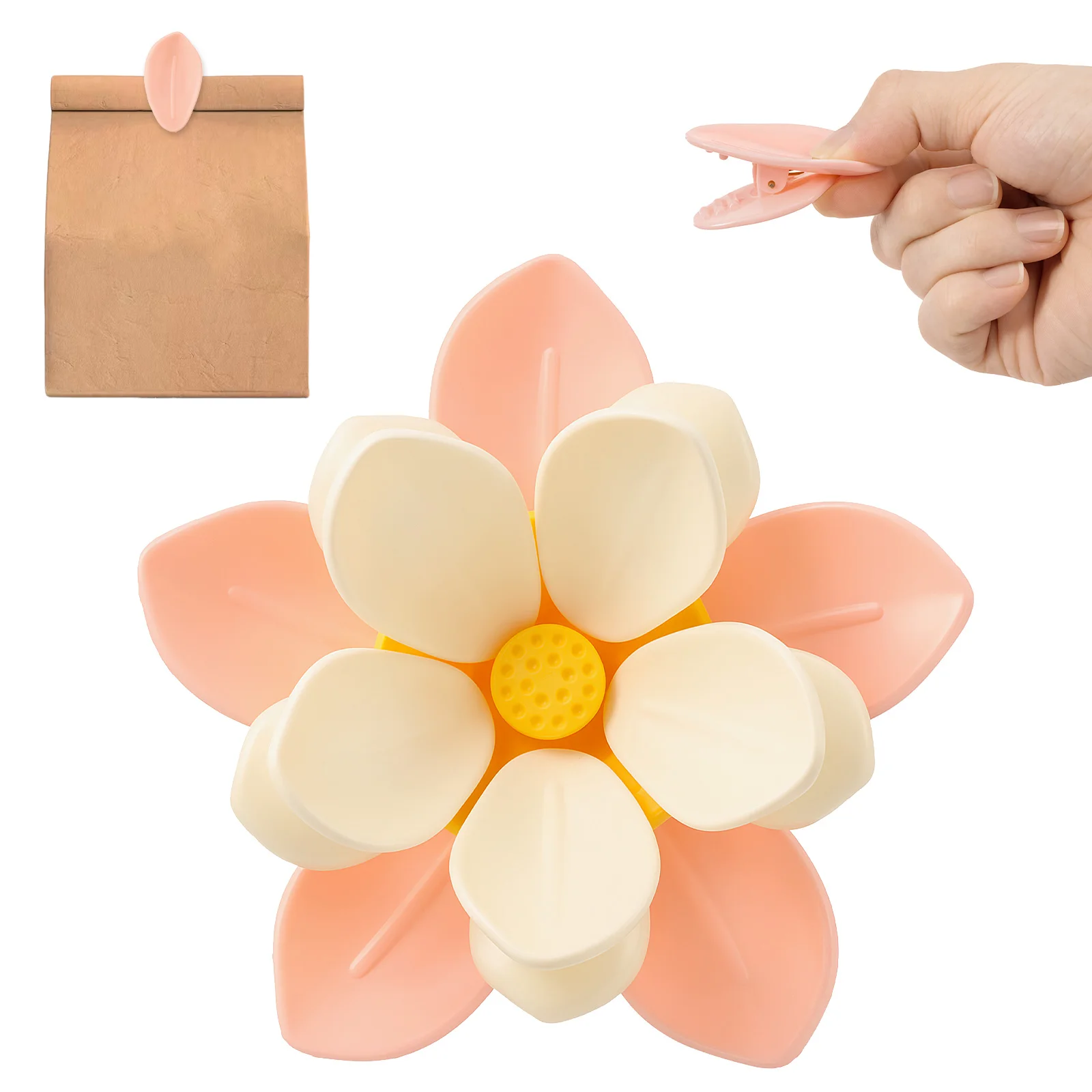 Sakura Magnetic Fridge Magnet Seal Clip Cute Flower Magnetic Fridge Sticker Petal Sealing Snack Clip Office Kitchen Decoration
