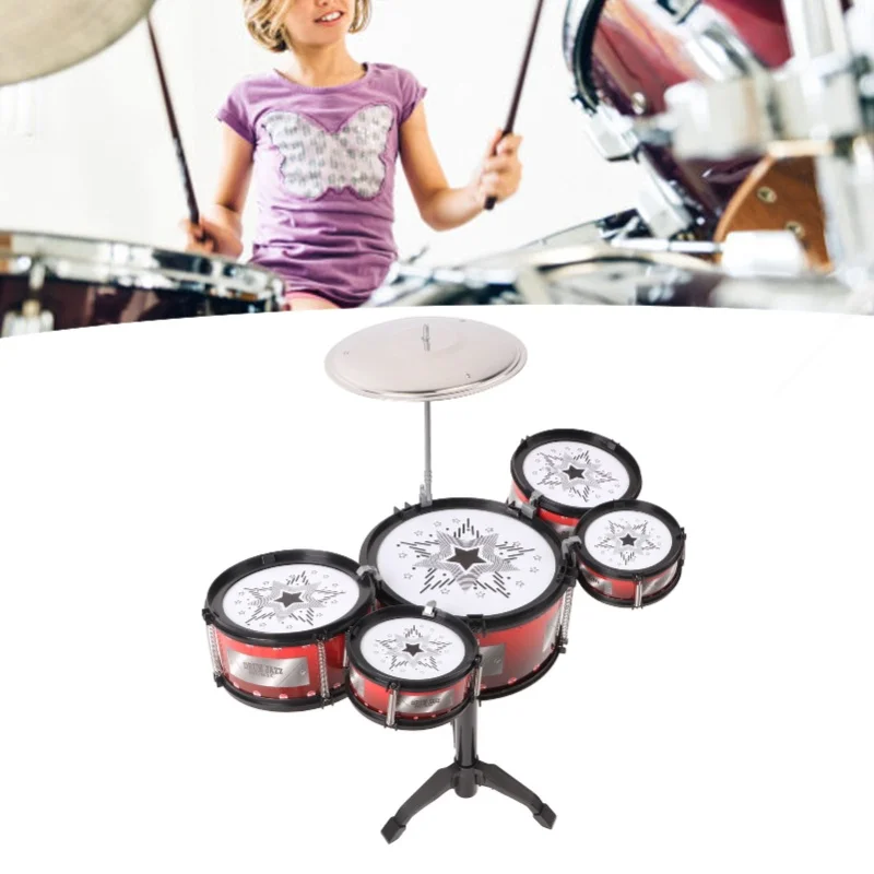 Instrumento musical baixo tambor conjunto percussão portátil rock jazz tambor kit para iniciante