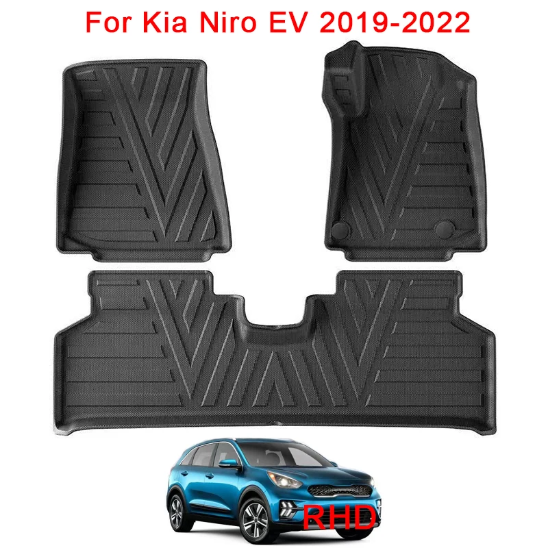 

Автомобильные коврики для Kia Niro EV 2019-2022, TPE 3D, черные, водонепроницаемые, всепогодные, для праворульных авто