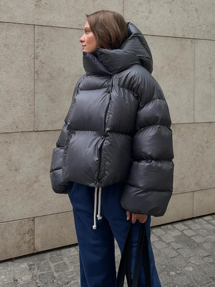 Thick Parkas Long Sleeve Top Women Autumn Winter Warm Coat Women's Street Fashion Hoodies Woman Cotton-padded Jacket