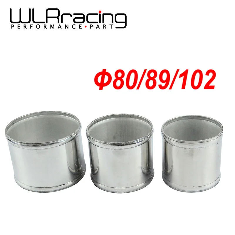 WLR - Alloy Aluminum Hose Adapter Joiner Pipe Connector Silicone 80mm or 89mm or 102mm color silver Car Accessories