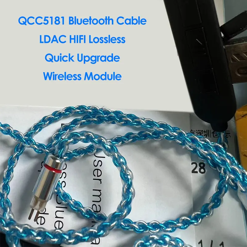 QCC5181 LDAC Cable de actualización Bluetooth aptX sin pérdidas LC3 para MMCX SE215 SE535 0,75mm 2 pines CCA TRN KZ IE80 N5005 UE QDC auriculares AAC