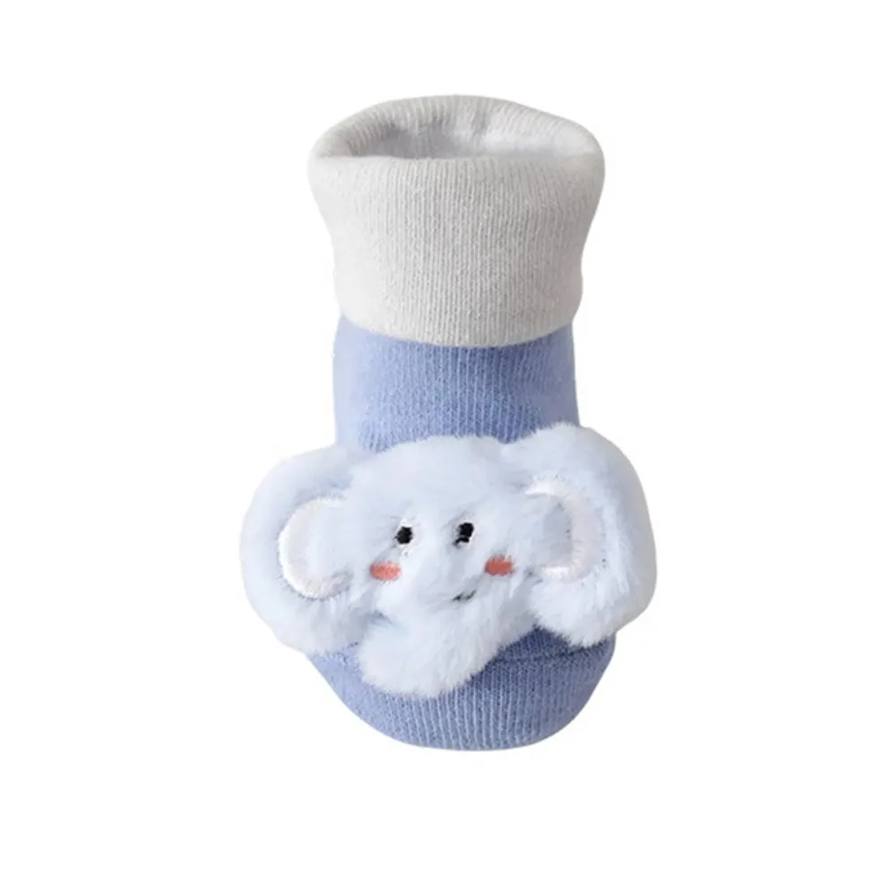 

Warm Anti-Slip Baby Socks Plus Fleece Thick Newborn Baby Socks Cute Cartoon Midtube Baby Floor Socks Autumn Winter