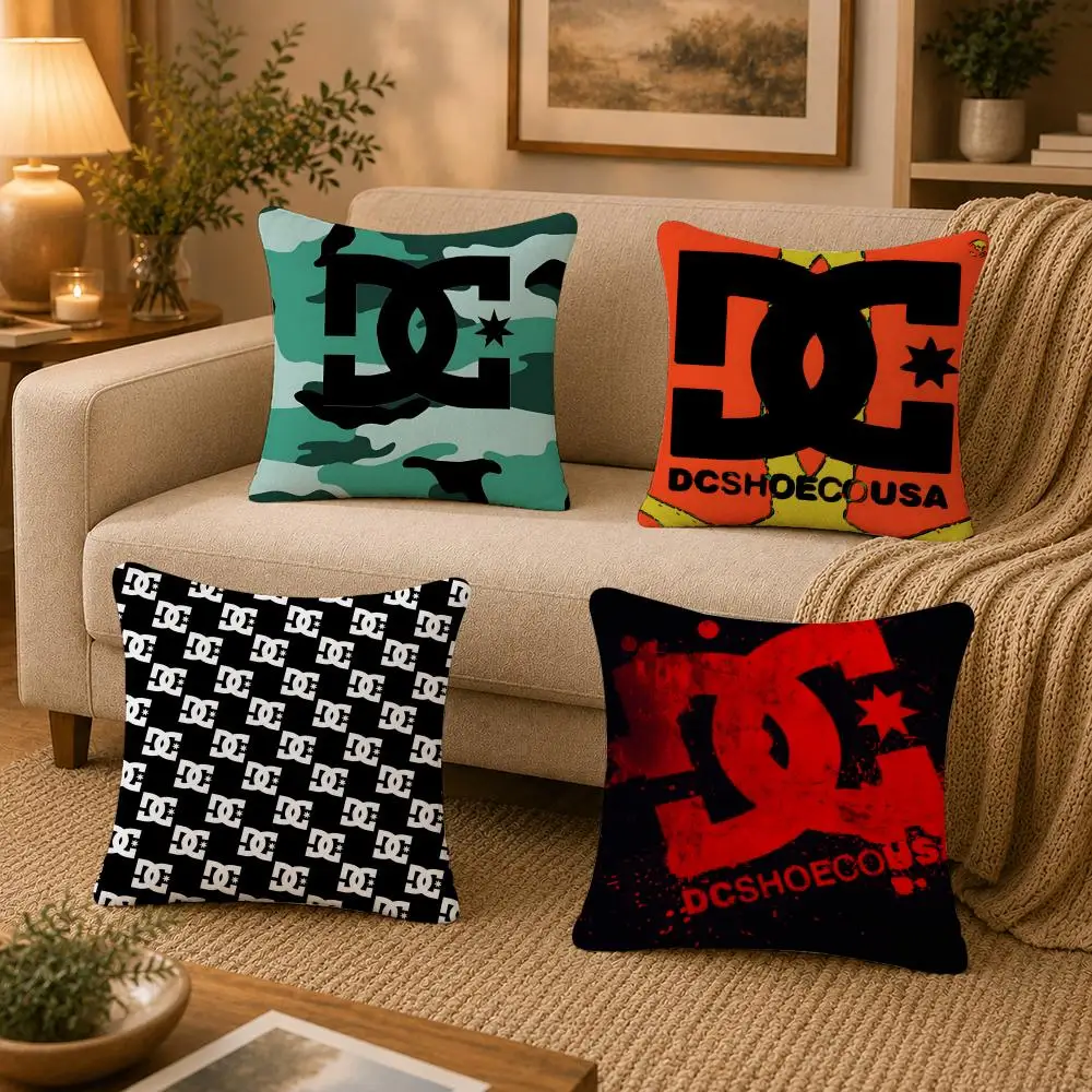 Footwear D-DC Shoes Cushion Cover Washable Soft Plush Cushion Cover Square Pillow Case for Sofa Couch Bed