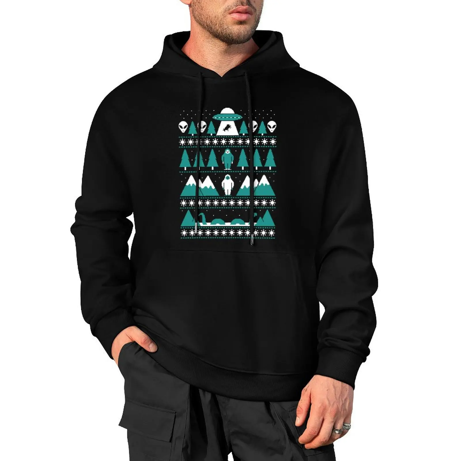 Paranormal Christmas Sweater Pullover Hoodie japanese style men wear men's sweat-shirt men clothing men's oversize hoodie