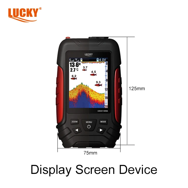 Lucky Fish FL168LiC-LA, pencari kedalaman 2.8 inci 3.7V baterai Lithium-ion layar Dot berwarna dengan Sensor nirkabel tipe LA