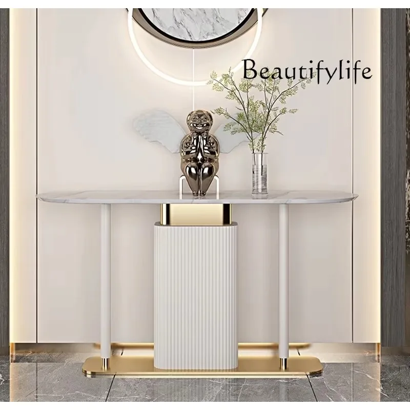 

X36 Simple Modern Living Room Entrance Hall Art Against The Wall Rock Slab Entrance Table Decorative Cabinet
