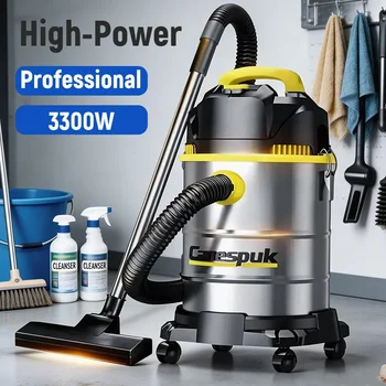 3300W Industrial Wet Dry Vacuum Cleaner High Power Commercial Shop Vacuum for Construction Garage Heavy Duty Vacuum Bucket