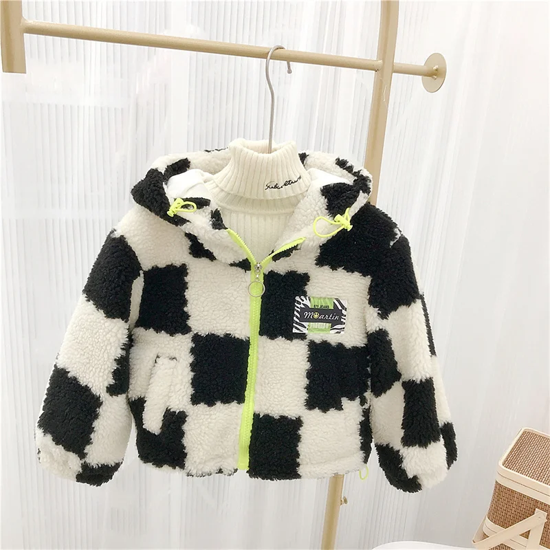 Boys Coat Jacket Overcoat Cotton Outerwear 2023 Graceful Thicken Velvet Winter High Quality Children's Clothing