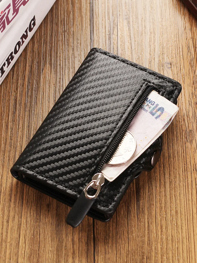 Anti ladrão rfid titular do cartão de crédito inteligente minimalista carteira bolso das mulheres