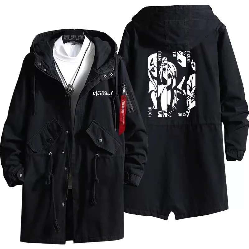 KON Hirasawa Yui Akiyama Ata o Anime Manteau pour Homme, Veste à Capuche en Coton, Pardessus à Fermeture Éclair, Mode Automne et Hiver, Nouveau