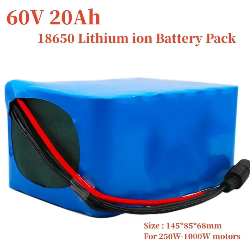 

60V 20Ah 16S2P 18650 lithium-ion battery pack 67.2V lithium-ion 20000mAh, with 30A BMS 750W 1000W