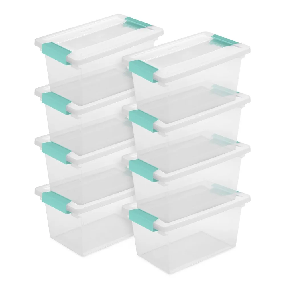 

Plastic Medium Clip Storage Box Container with Latching Lid, 8 Pack