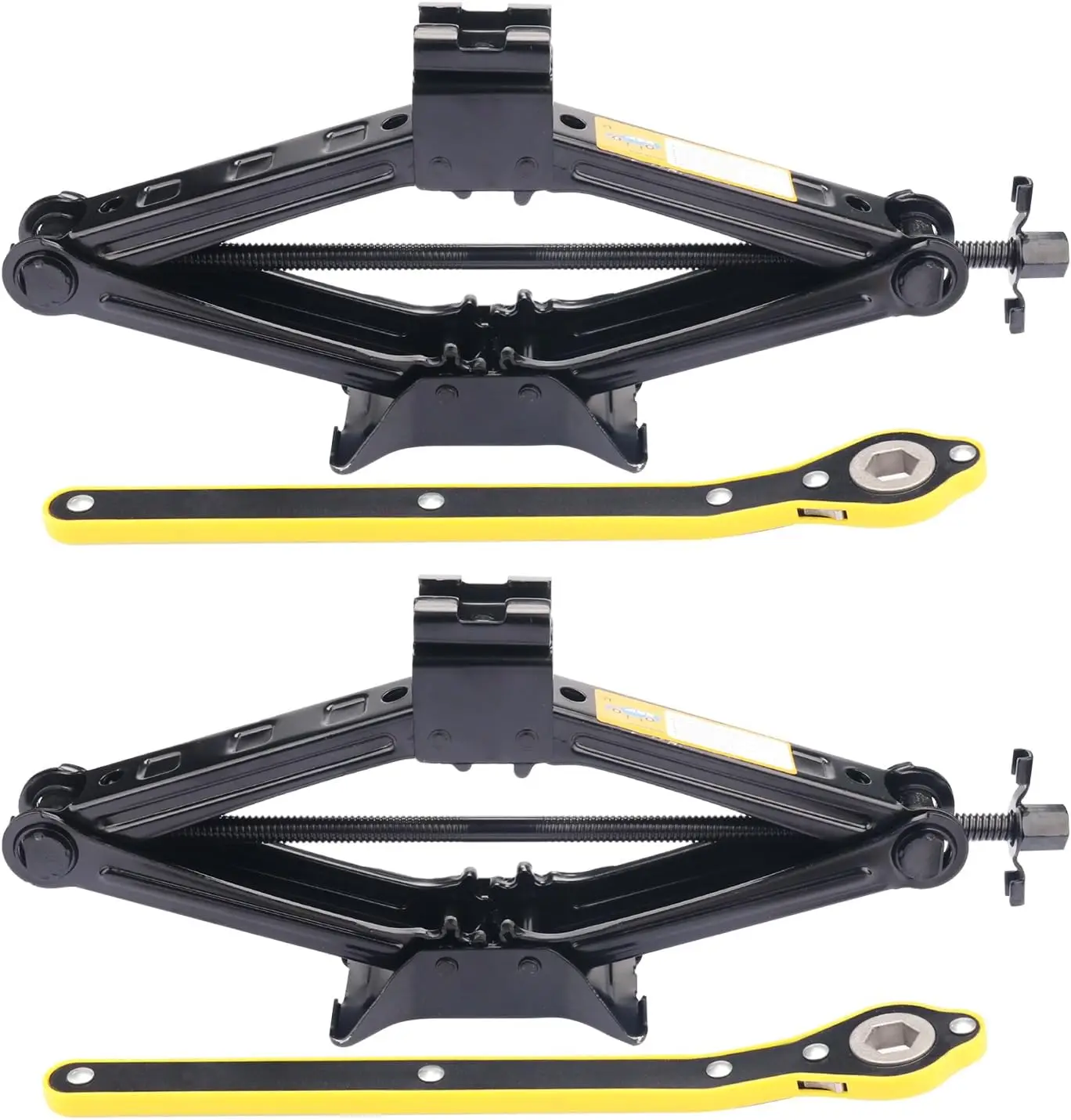 

2 шт., ножничный автомобильный домкрат, 2 т, с трещоткой, грузоподъемность 2 тонны, универсальное использование для автомобилей и грузовиков