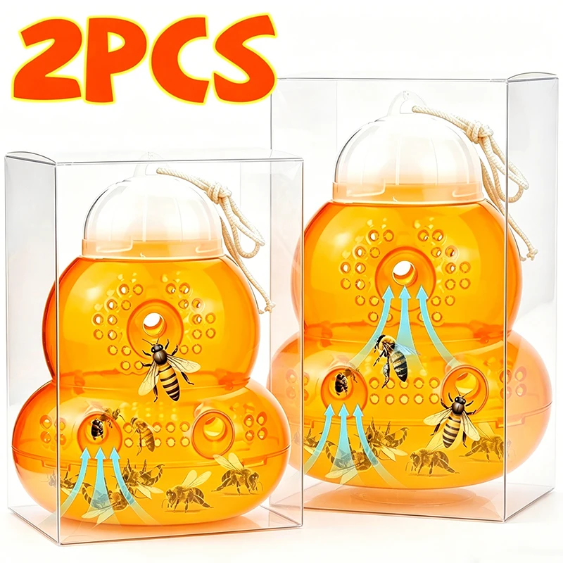 

Gourd-Shaped Fruit Killer Hanging Wasp Traps Garden Hanging Hornet Yellow Jacket Catcher Effective Bee Wasp Pest Insect Control