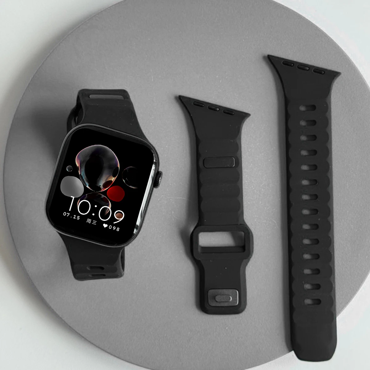 Silikon-Sportarmband für Apple Watch Ultra 3/2 49mm 42 44 38 40 41mm Zweifarbiges Verstellbares Armband für iWatch S11 10 9 8 7 6 SE3