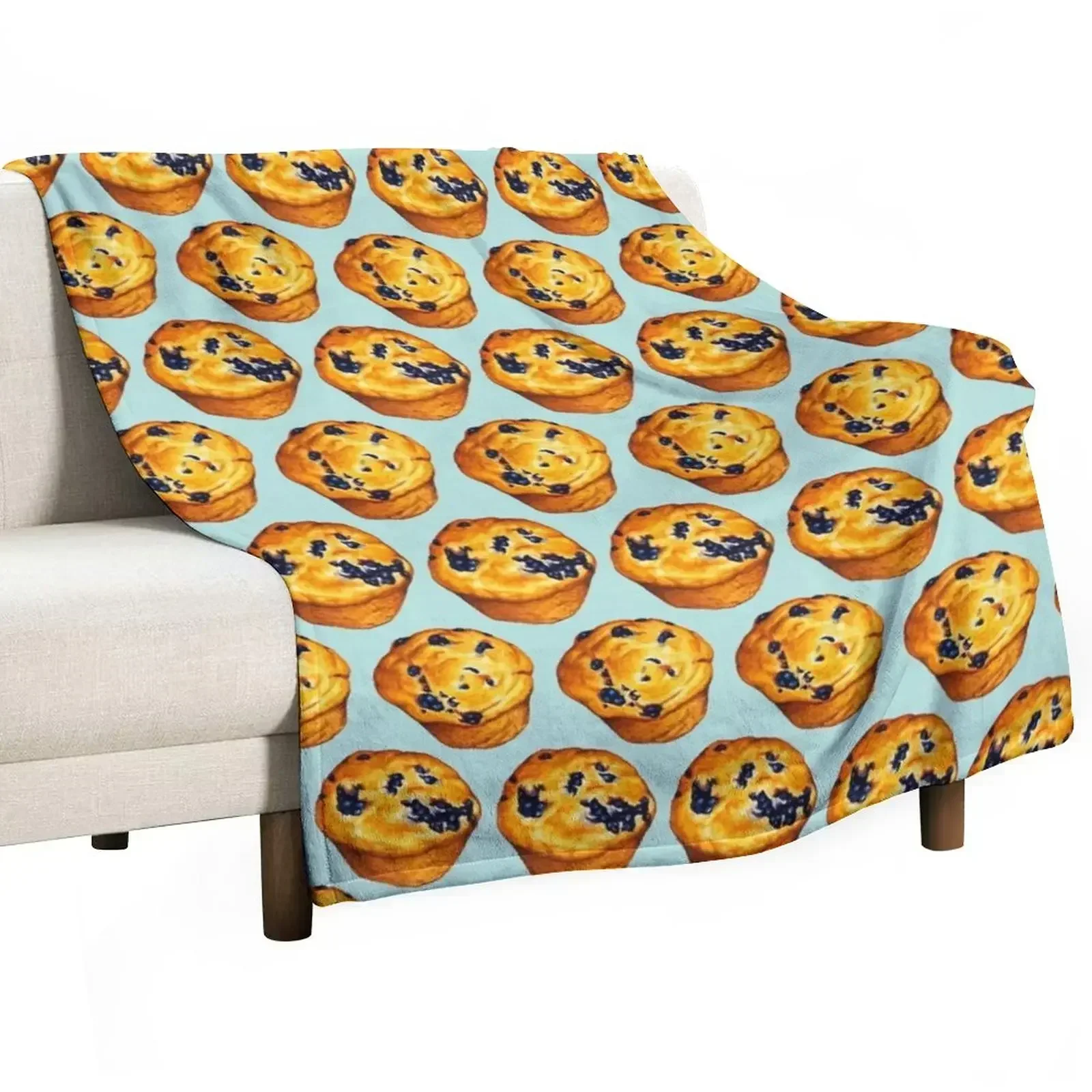 Blueberry Muffin Pattern Throw Blanket Bed covers Decorative Sofas blankets ands Blankets