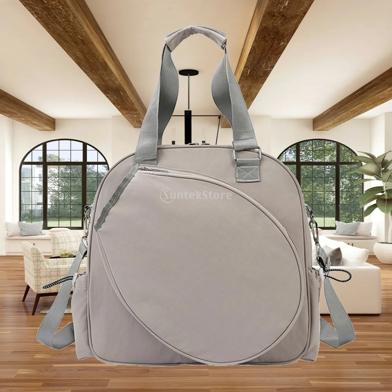 Versatile Tennis Tote Bag Women Men Nylon Badminton Handbag Large Capacity for Racquet Sports Outdoor Use