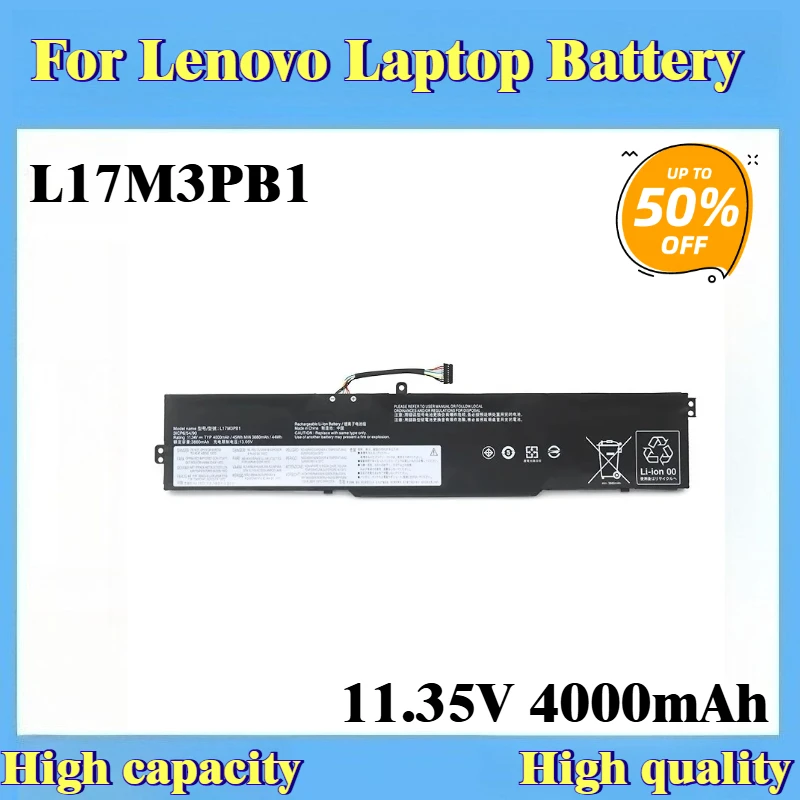 

New Replacement Laptop Battery 11.35V 4000mAh L17M3PB1 for Lenovo IDEAPAD 330-15ICH 330-17ICH L17C3PB0 L17D3PB0 928QA221H