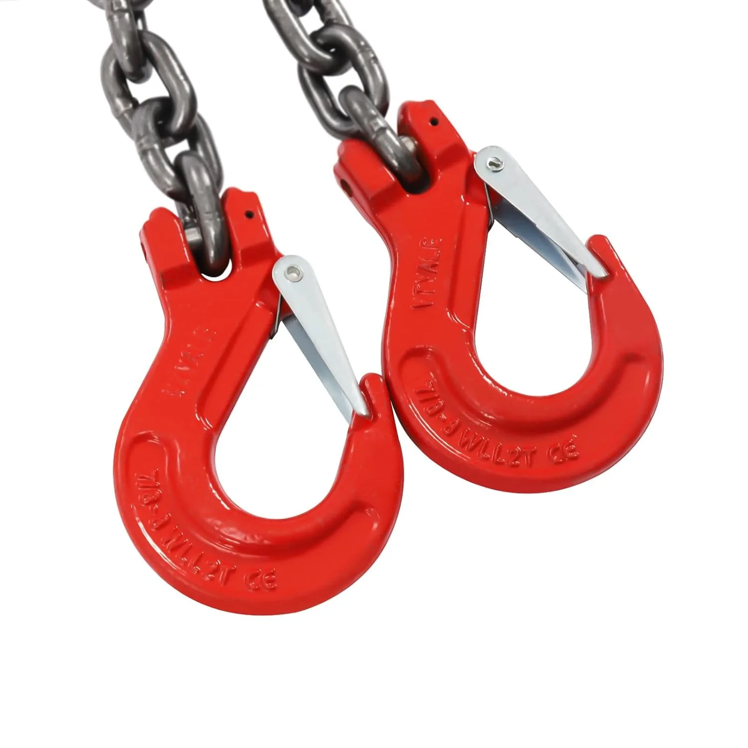 Lifting Chain Sling 5/16 Inch X 13 Ft Engine Hoist Lift Chain G80 Alloy Steel 20 Ton with 4 Leg Grab Hooks for Mining, Machinery