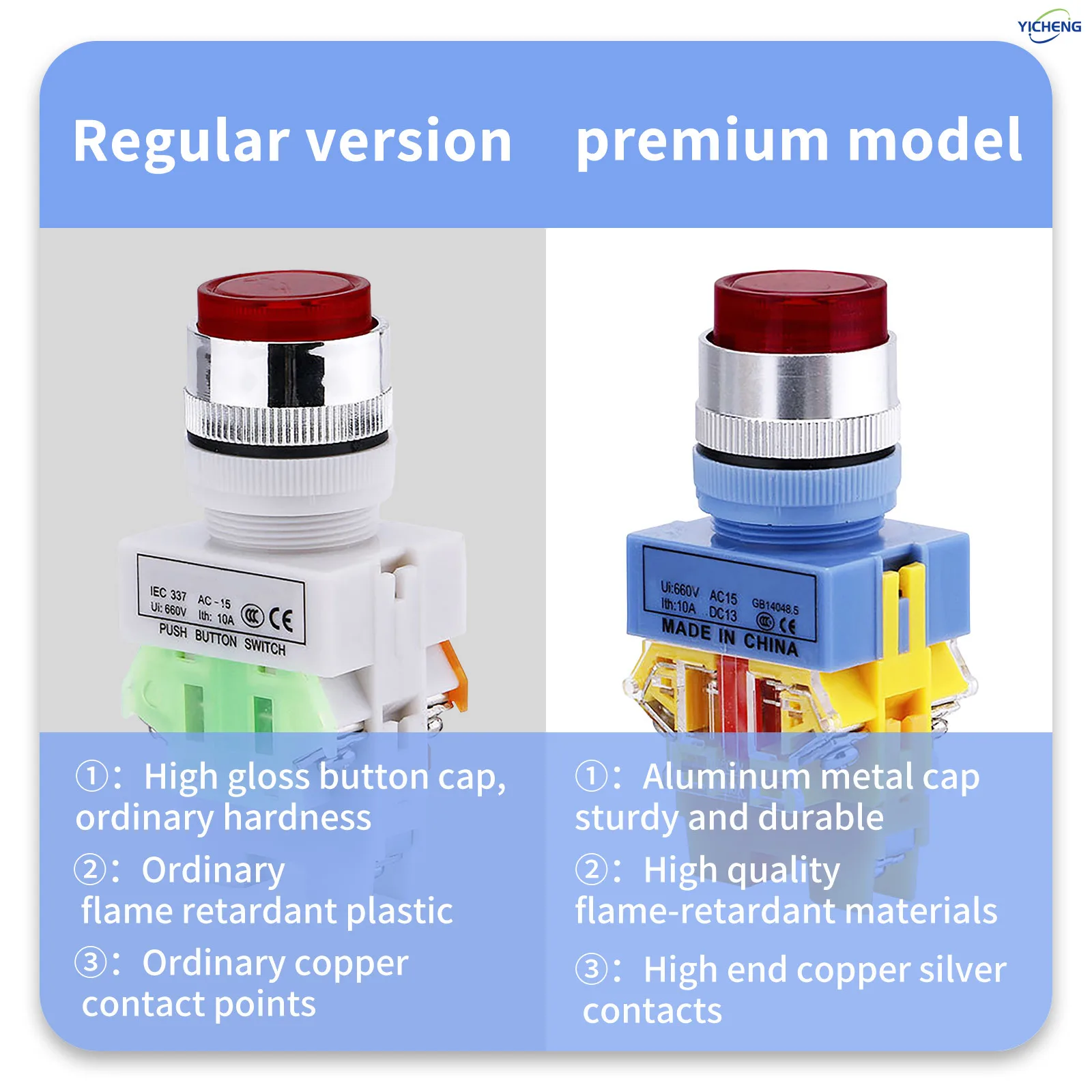 10Pcs 22MM Momentary/self-locking Push Button Switch,Control the power button switch,LED Light 12V 24V 110V 220V 380V optional view 5