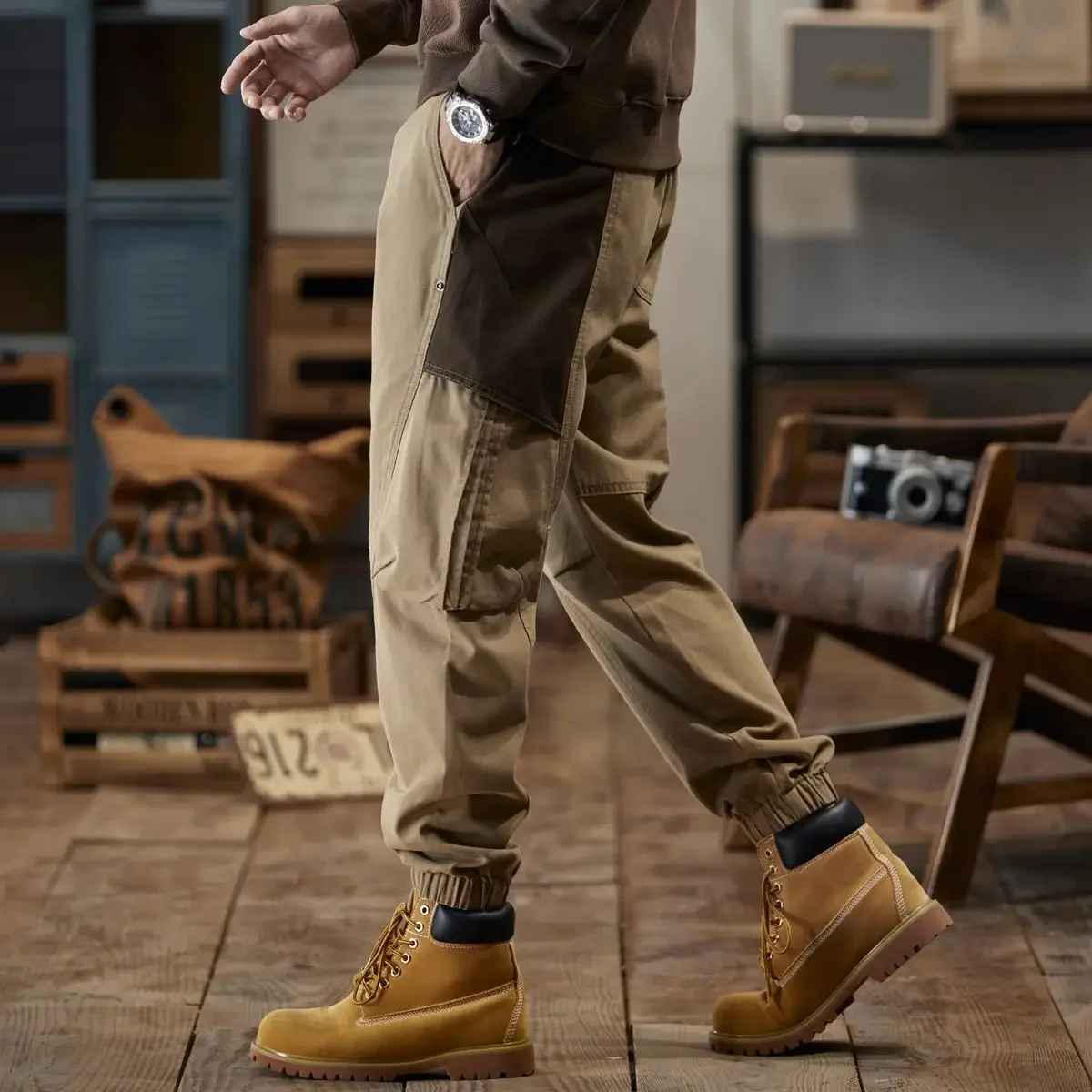 

Joggers Hiking Work Wear Trousers Man Khaki Outdoor Slacks Aesthetic Baggy Casual Designer Y2k Vintage Nylon Cargo Pants for Men