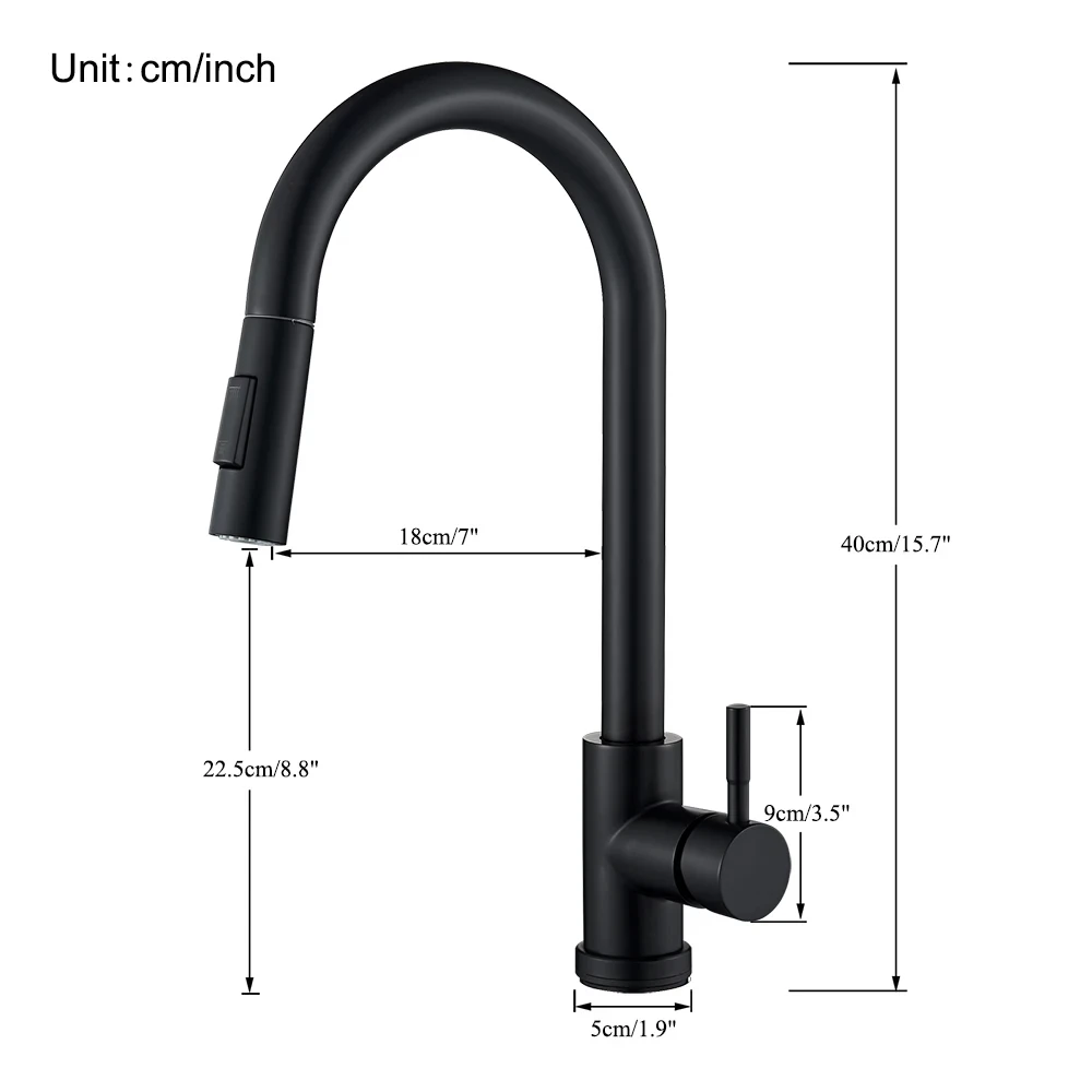 Shinesia Gourmet Faucet Kitchen 360 Rotation Kitchen Sink Faucet Black Mixer Tap Hot And Cold Water