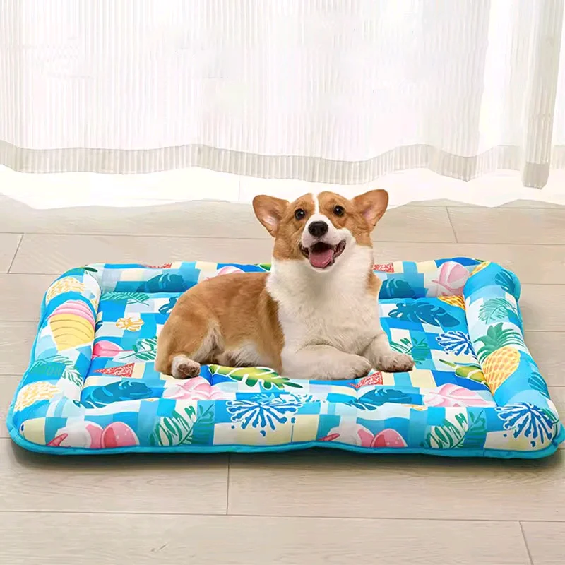 

Pet Cool Pad Mat Square Dog Paw Print Comfortable Breathable Cat Mat Cool Cat Nest Pet Printed Ice Pad Pet Supplies Summer Dog