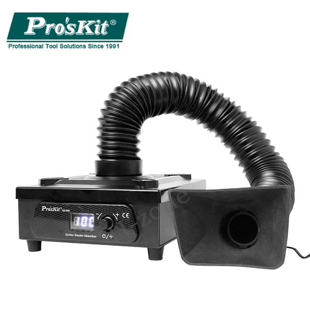 Pro'sKit SS-596G stacjonarny oczyszczacz dymu 3-warstwowy element filtrujący odpowiedni do naprawy telefonów komórkowych spawanie i lutowanie wydech dymu