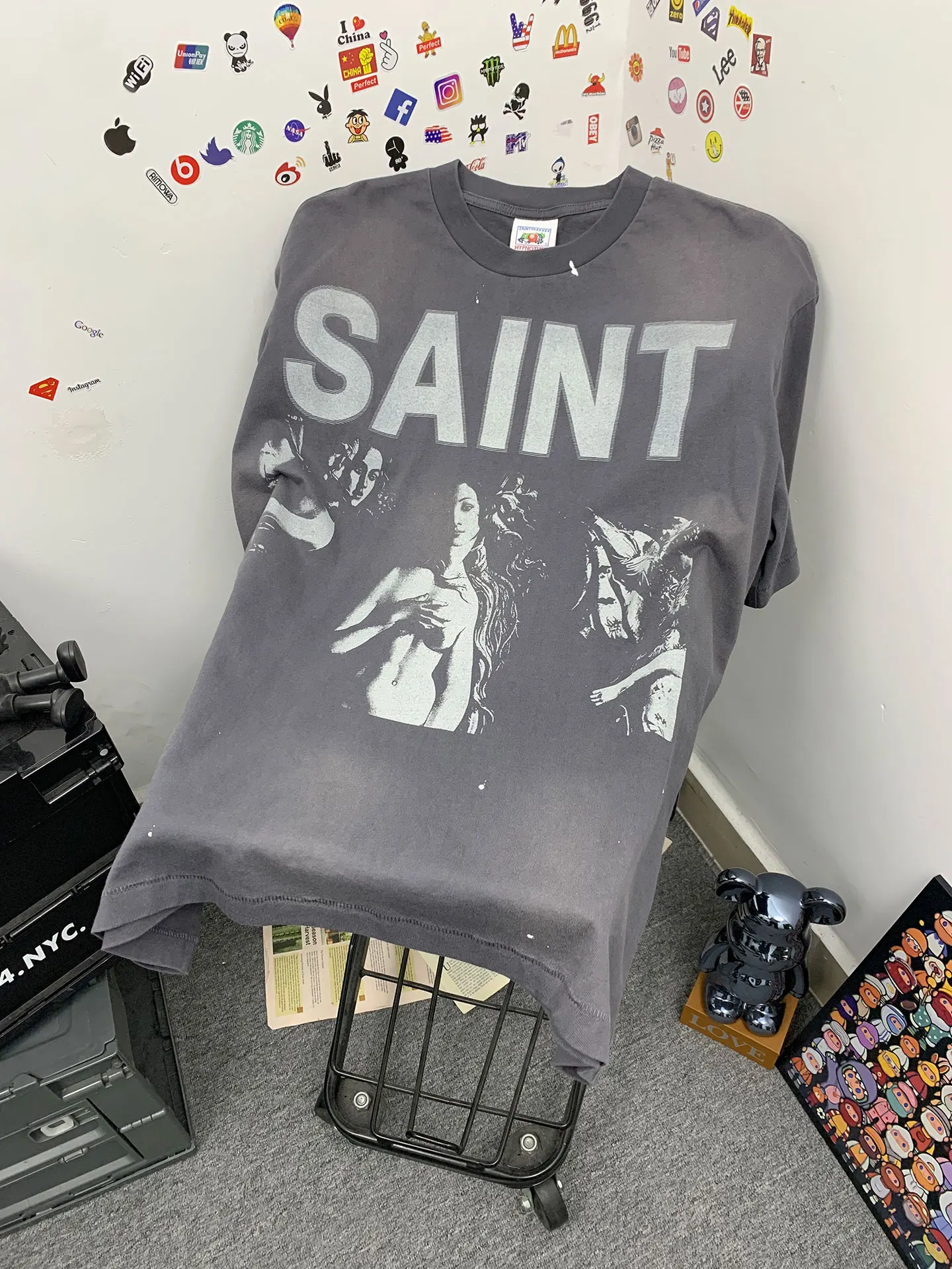 

Washed Heavyweight Streetwear T-shirt Loose Fit Short Sleeve Printed Casual Cotton Top for Men And Women Summer Breathable