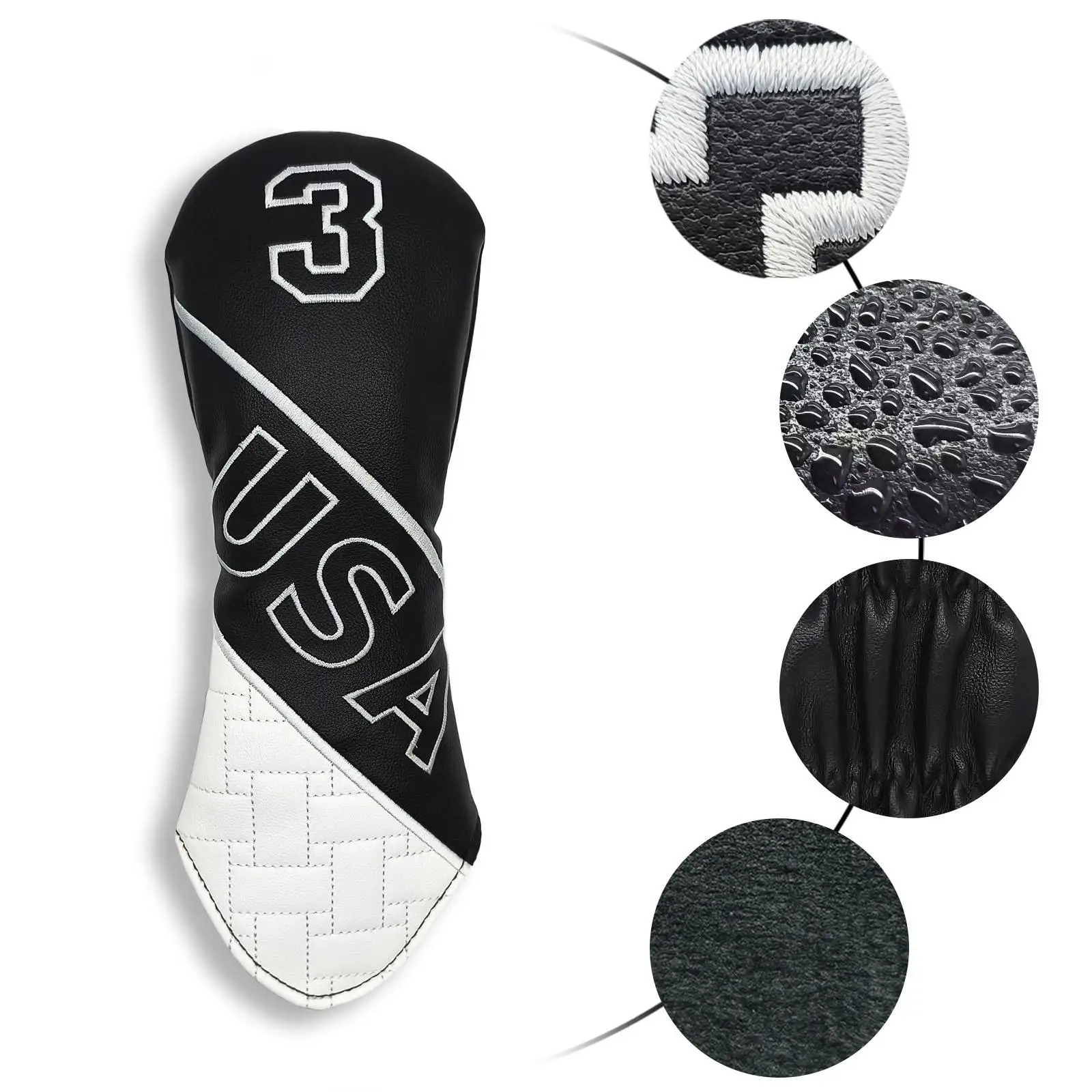 

Golf Headcover Set Durable PU Leather Long Neck Protector for Club Guard Golfing Accessories for Men Women