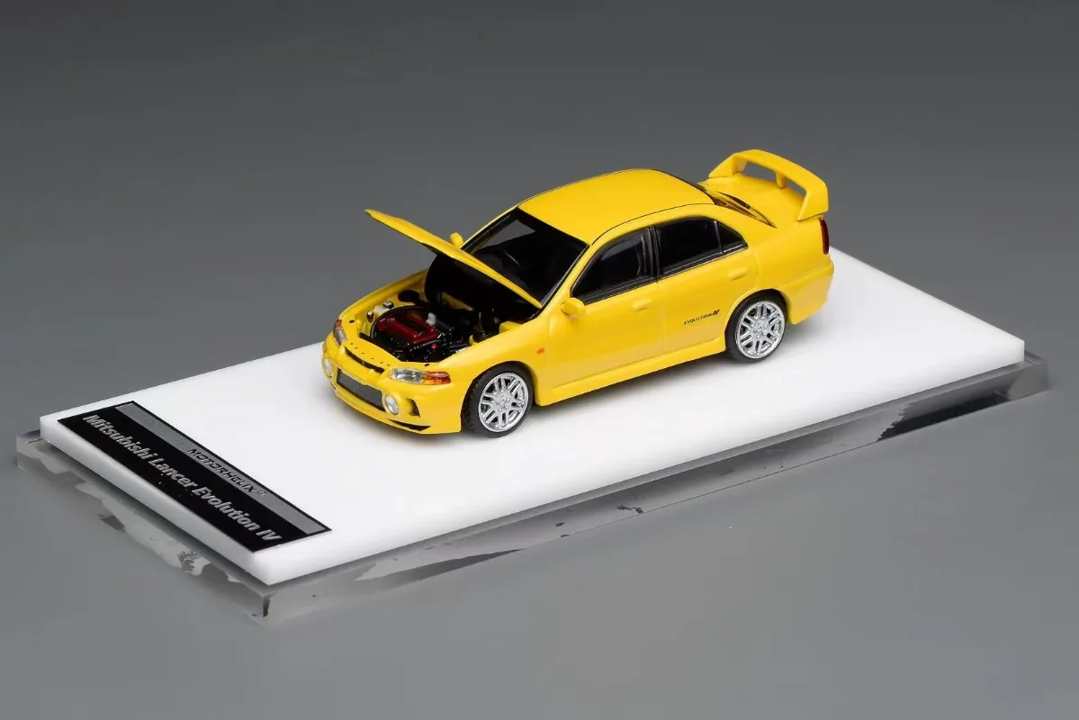 Mh diecast 1/64 escala mitsubishi lancer evo 4 liga modelo de carro mitsubishi jogar veículos brinquedos para meninos presente