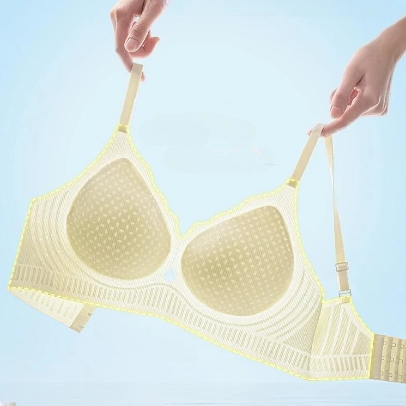 Women's Seamless Jelly Gel Minimizer Bra Anti-Sagging Support Bralette Push-Up Wireless Breathable Lingerie for Large Bust