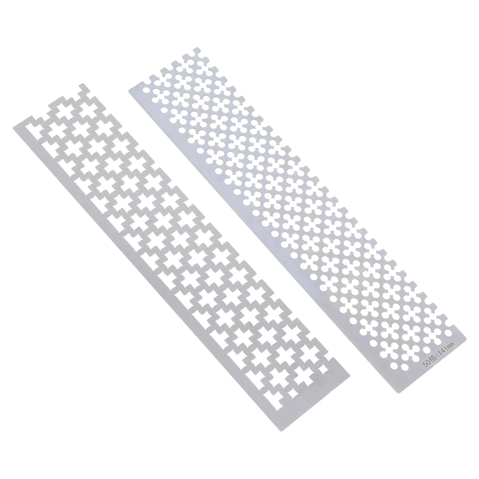 

2pcs Diamond Art Ruler Stainless Steel Grid Tool For Rhinestone Placement Diy Craft Projects Multifunctional Drill Alignment