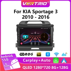 For KIA Sportage 3 2010-2016 Android 13 Car Radio Multimedia Player GPS Navigation Autoradio 2 Din Stereo Head Unit 4G CarPlay