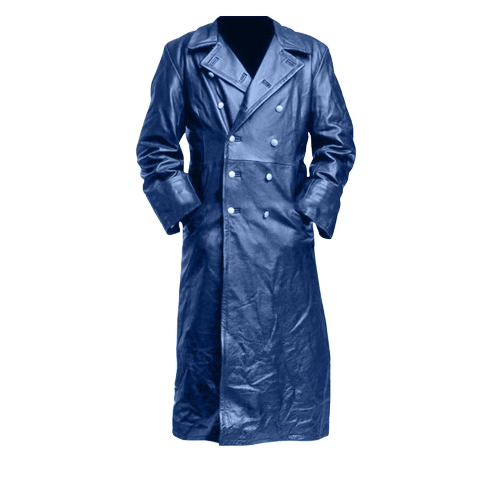 Abrigo largo vintage de cuero medieval retro para hombre Gabardina Steampunk Chaqueta gótica Abrigo para fiesta