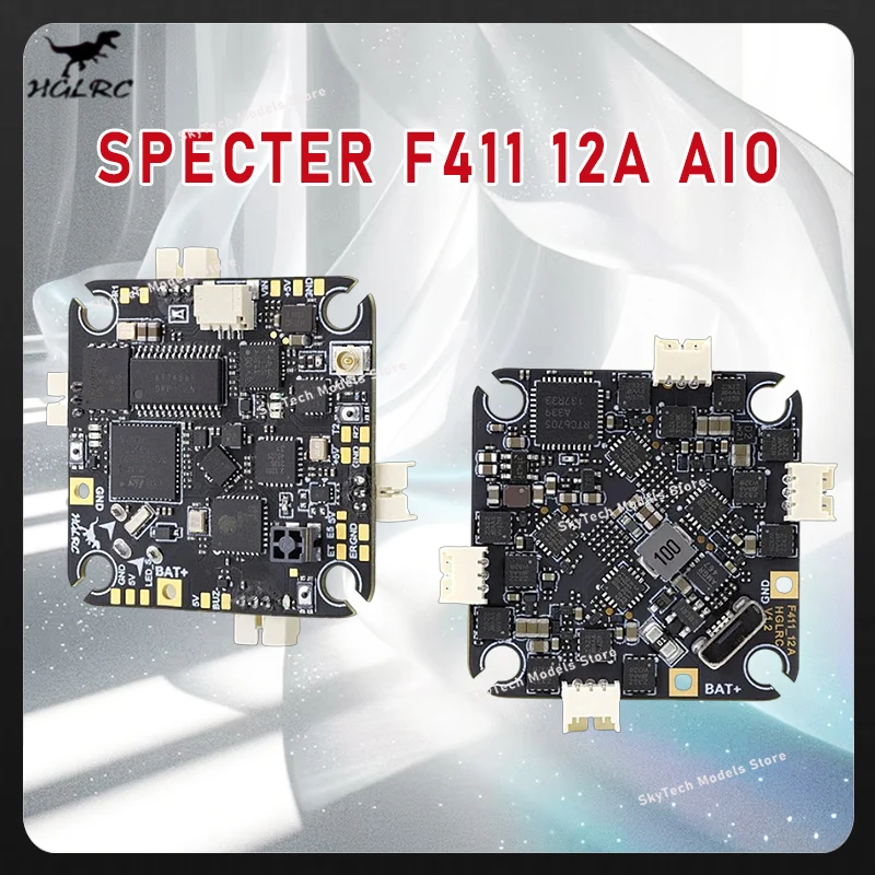HGLRC SPECTER F411 12A AIO Flight Controller 12A 4in1 ESC 400mW UART ELRS 2.4G 2-4S 25.5X25.5mm For RC FPV Freestyle