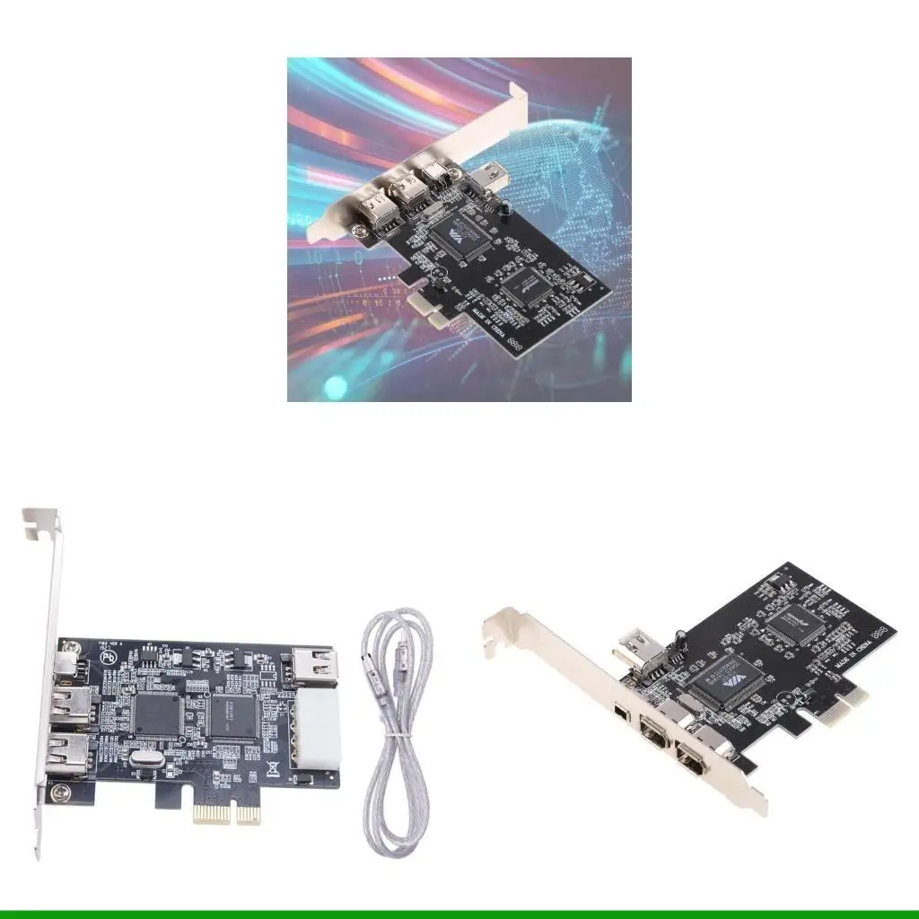 

U55C 1394A Expansion Expansion Video Card PCIe 3 PORTS PCI для Express To IEEE