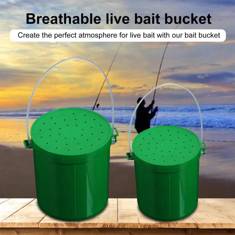 Fishing Bait Container Fishing Earthworm Bucket Portable Live Bait Bucket with Breathable Cover for Fishing for Anglers