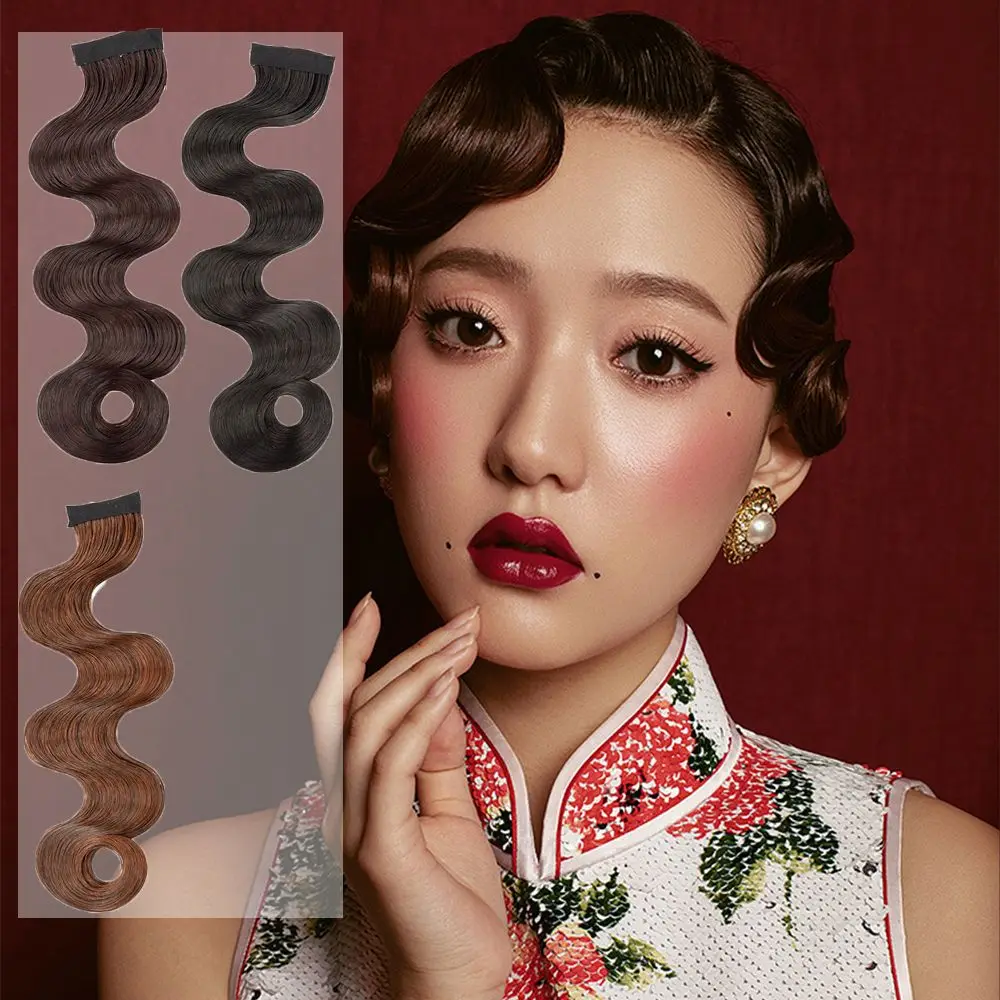 Retro Bride Hair Piece Wave Qipao Party Hair Accessory Curl Bangs Vintage Chinese Ancient Lady Cosplay Chinese Opera Headdress