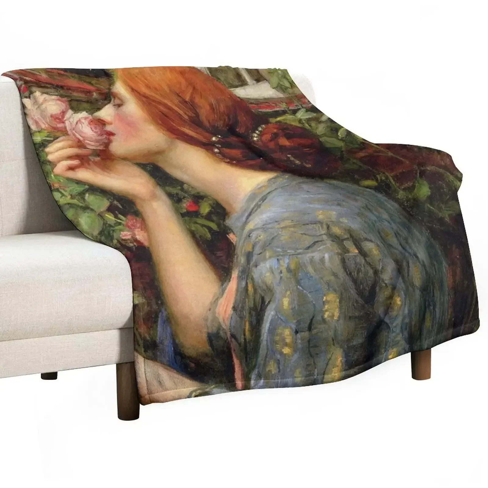 The Soul of the Rose -John William Waterhouse Throw Blanket for winter Blankets For Bed Blankets Sofas Of Decoration Blankets