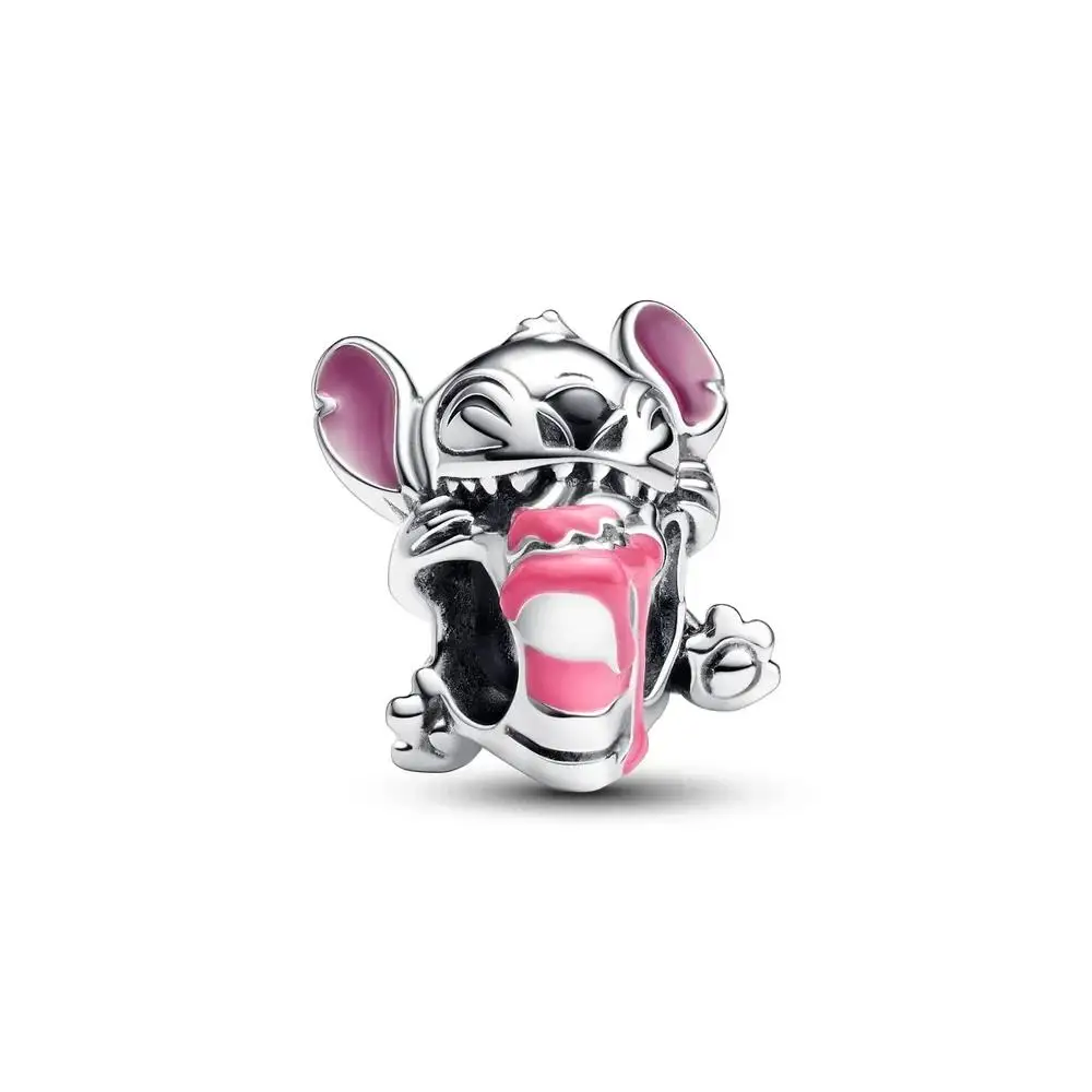 Disney Mickey Bow Bead 925 Sterling Silver Stitch Pink Charm Donald Duck Pendant Fit Original Pandora Bracelet For Women Jewelry