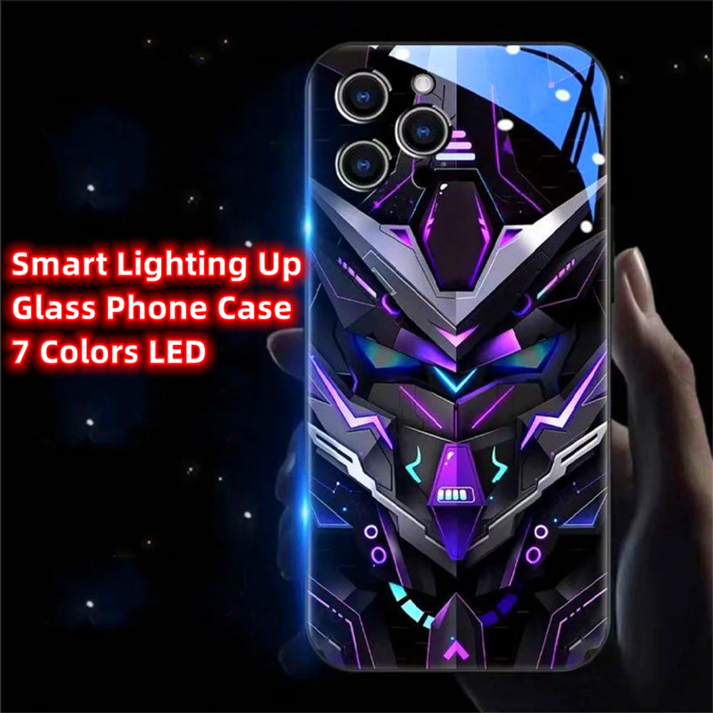 Azure Warship Pattern Sprachgesteuerte LED-Leuchtende Handyhülle für Samsung S26 S25 S24 S23 S22 S21 S20 Plus Ultra – Detail 31