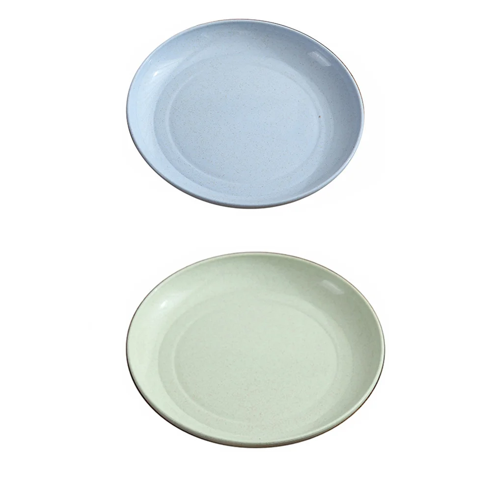 5 قطعة/المجموعة/المجموعة أطباق قش القمح صديقة للبيئة مسطحة القاع الميكروويف آمنة القابلة للتحلل أطباق أدوات المائدة المطبخ مجموعة #5