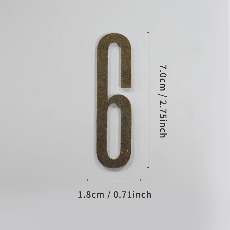 Bronzefarbene Türnummer mit Magneten, 7 cm, Hausnummer aus Metall, Wohnungstürnummer für Outdoor, Hotel, Zuhause, Briefkastenetikett – Detail 12