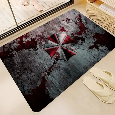 Resident Evil Umbrella Entrance Door Mat Rectangle Anti-slip Home Soft Badmat Front Door Indoor Outdoor Mat Toilet Rug