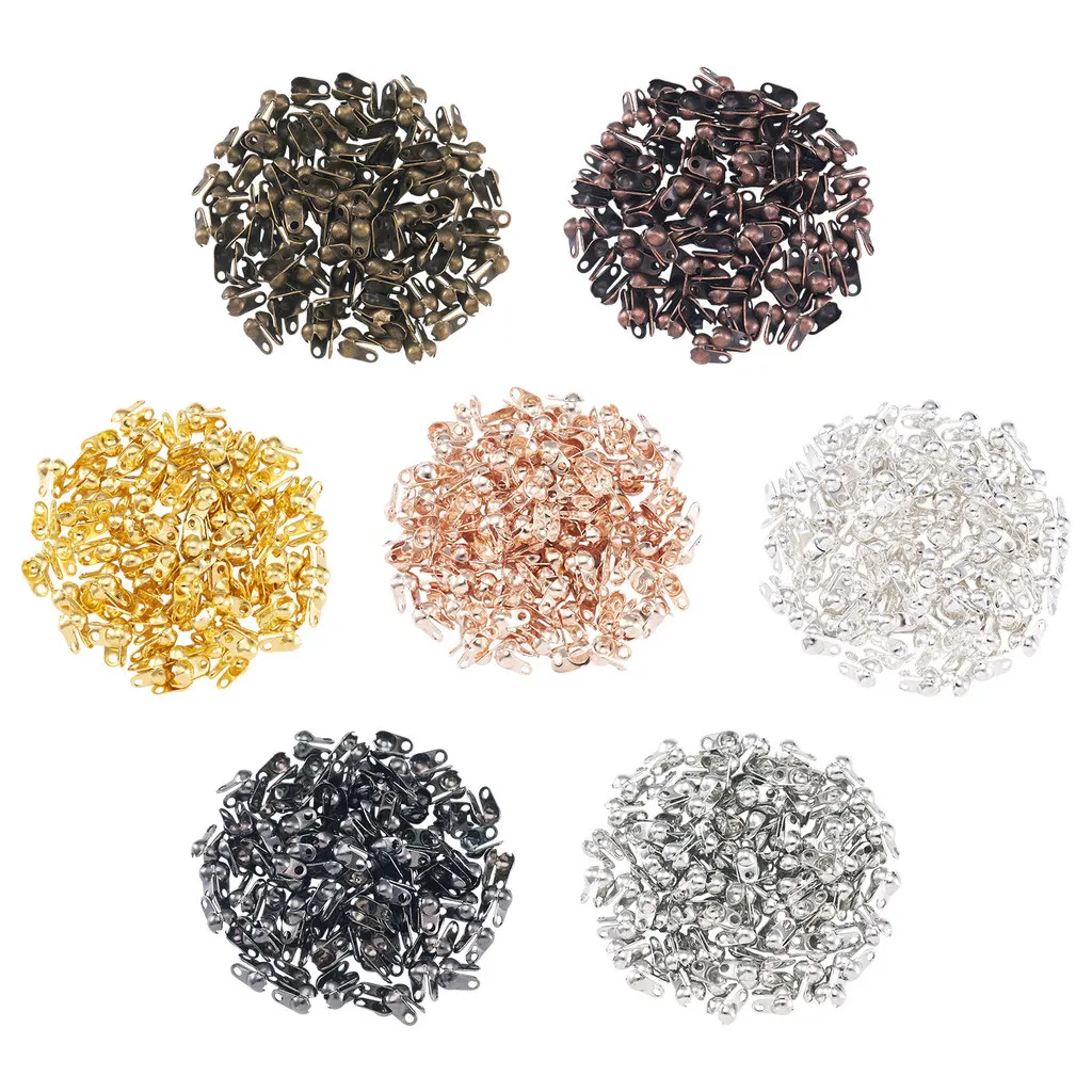 700Pcs 7 Colors Iron Bead Tips Calotte Ends Clamshell Knot Cover 6x3.5mm End Caps for Jewelry Making Findings DIY Accessories